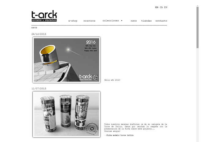 diseño web t-arck camisetas y arquitectura: news